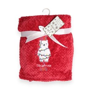 NWT Zak Zoey Holiday Red Soft Plush Minky Baby Blanket 30"x40"